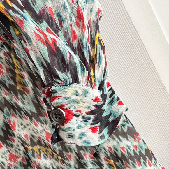 Isabel Marant Etoile "Enna" Asymetrical Printed Silk Dress, size 40 (fits 8/10) - Picture 8 of 10